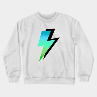 Blue to Green and Black Lightning Bolts Crewneck Sweatshirt